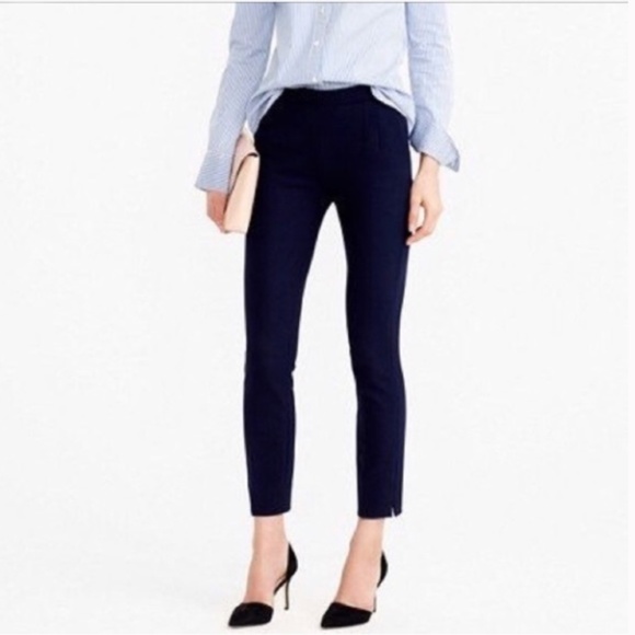 J Crew Martie Blue Stretch Cropped Pants Size 2 - Picture 1 of 14